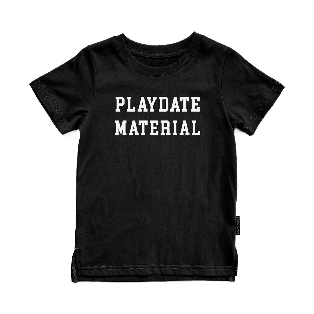 PLAYDATE MATERIAL TEE - BLACK