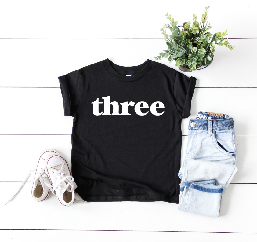 CLASSIC THIRD BIRTHDAY TEE - BLACK