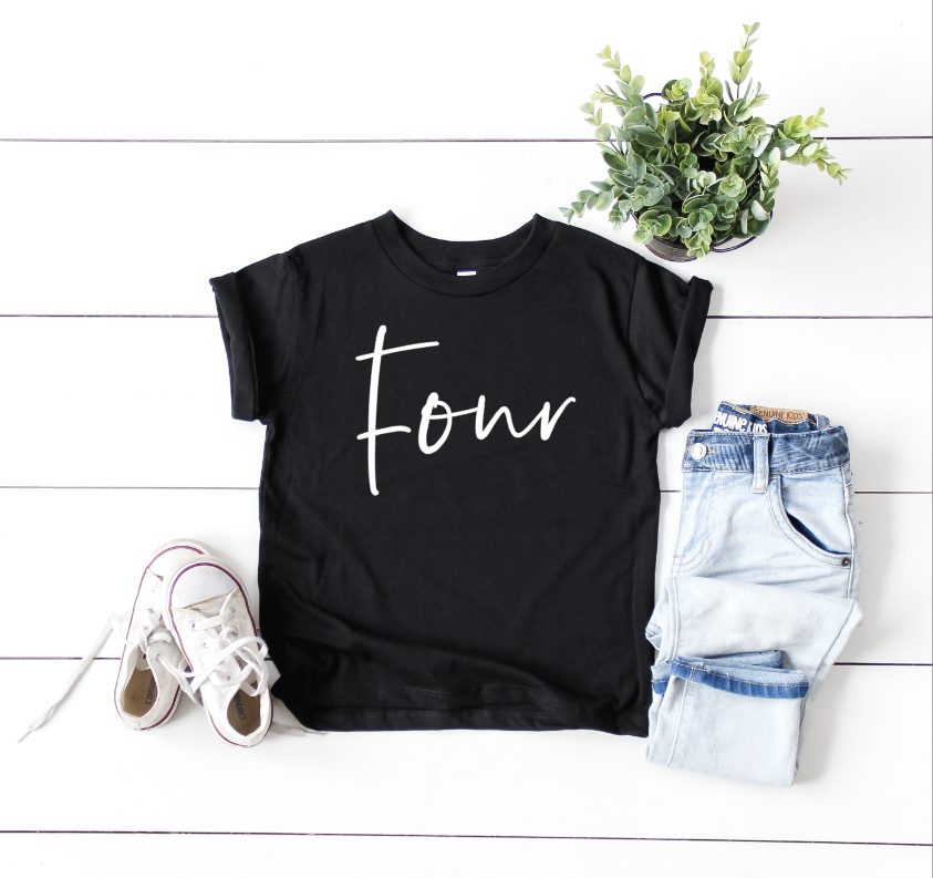 SIGNATURE FOURTH BIRTHDAY TEE - BLACK