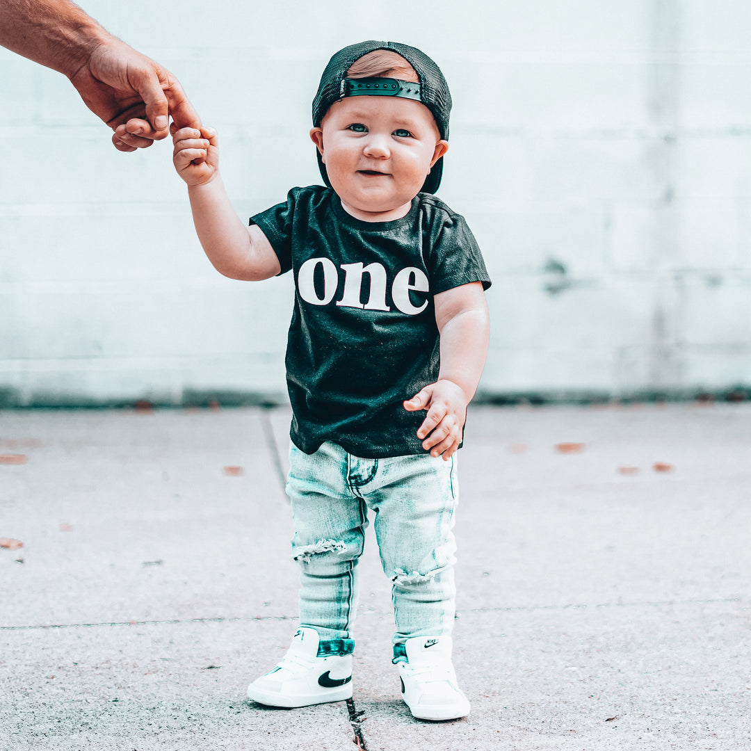 CLASSIC FIRST BIRTHDAY TEE - BLACK