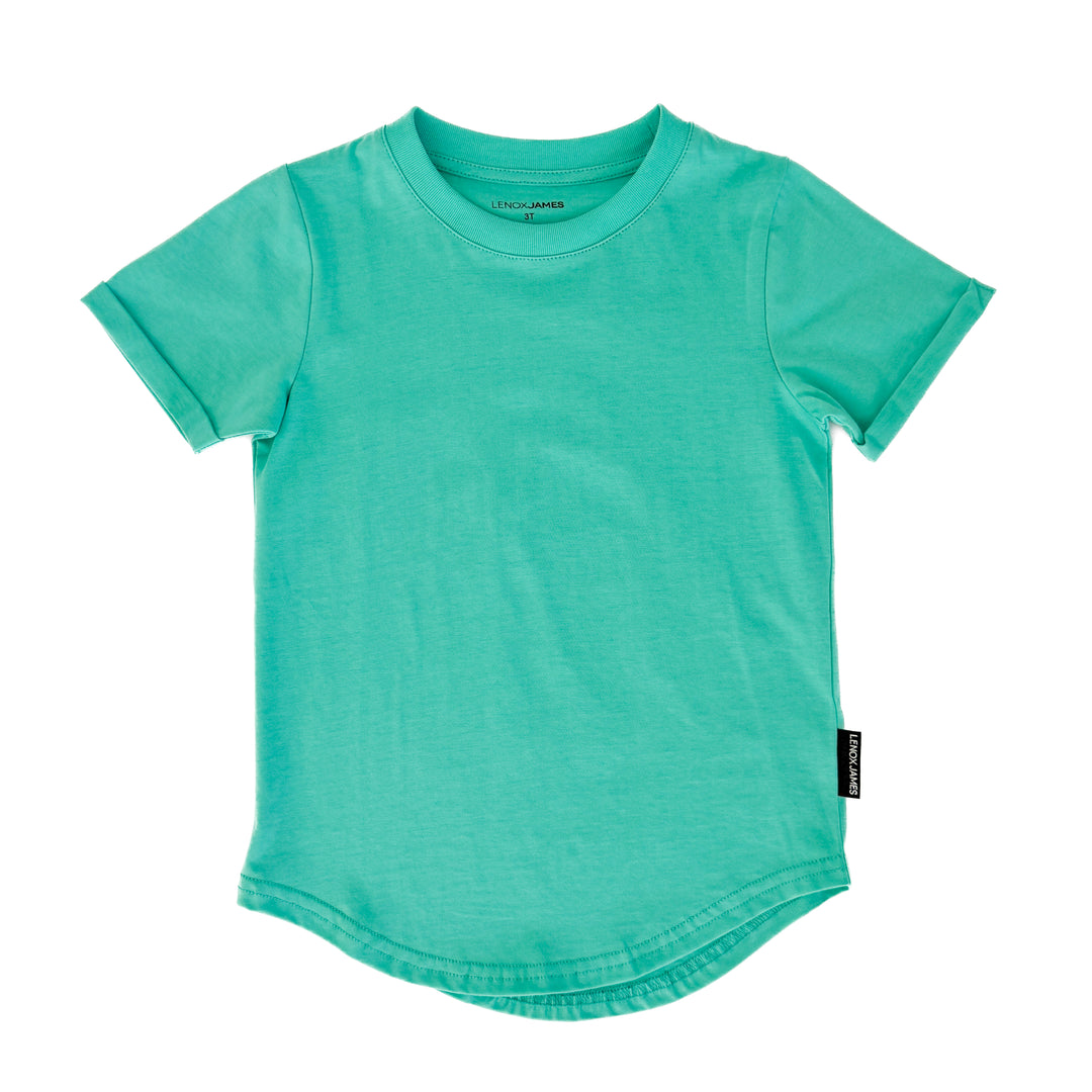 Turquoise t-shirt on a white background
