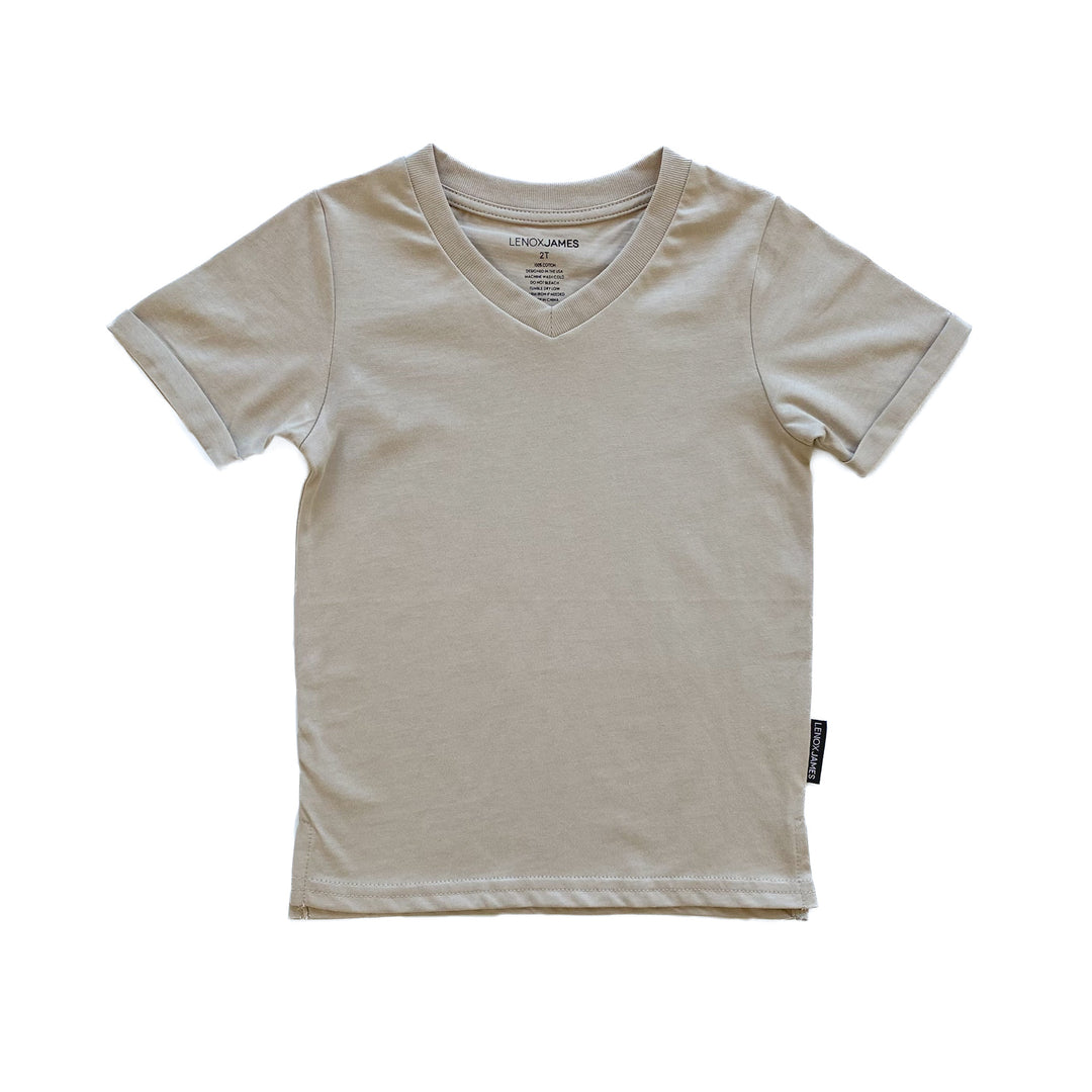 V-NECK TEE - SAND