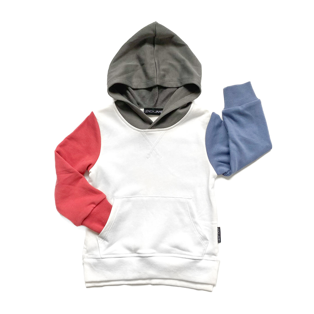 LONG-SLEEVE HOODED SWEATSHIRT - RWB COLOR BLOCK