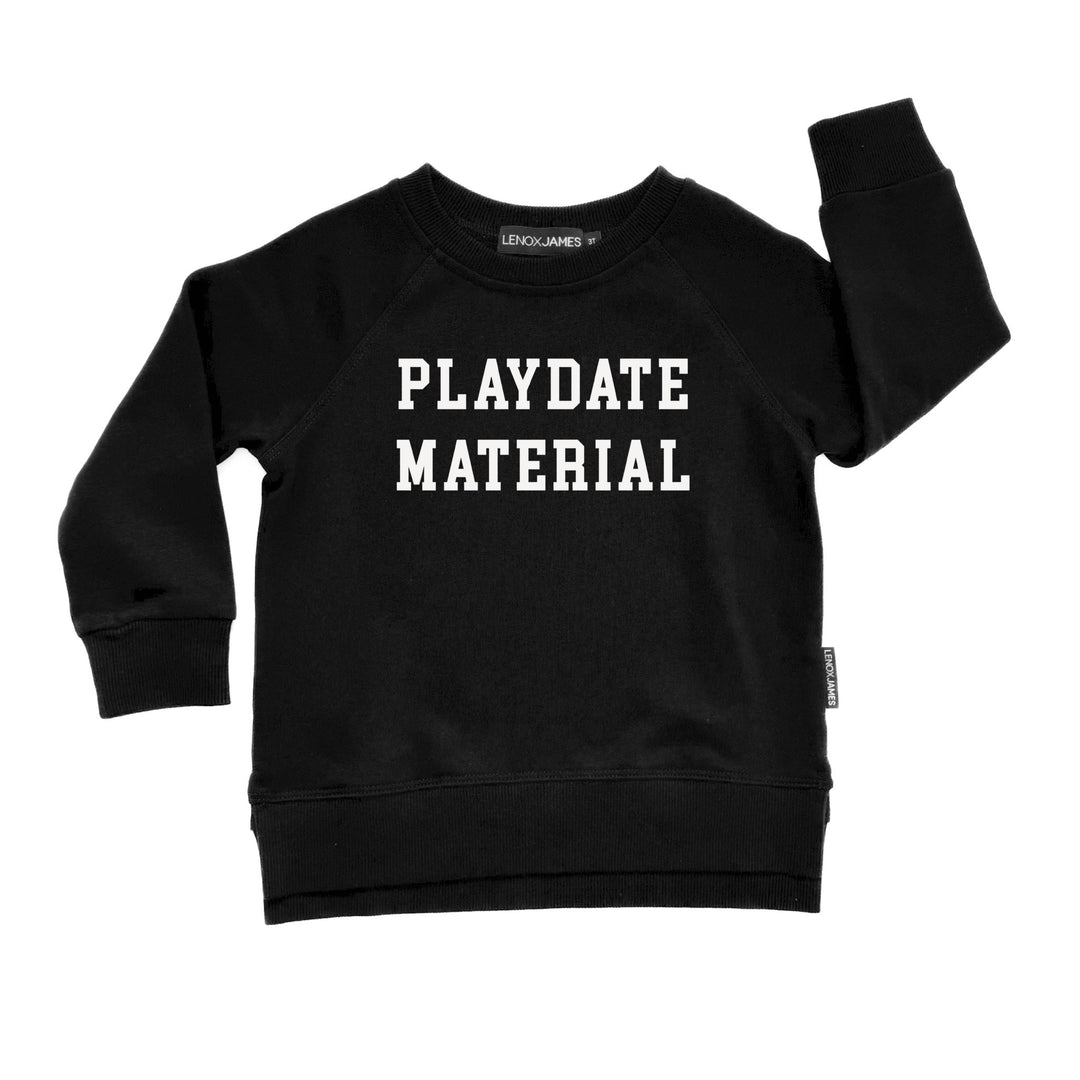 PLAYDATE MATERIAL SWEATSHIRT - BLACK - LENOX JAMES 