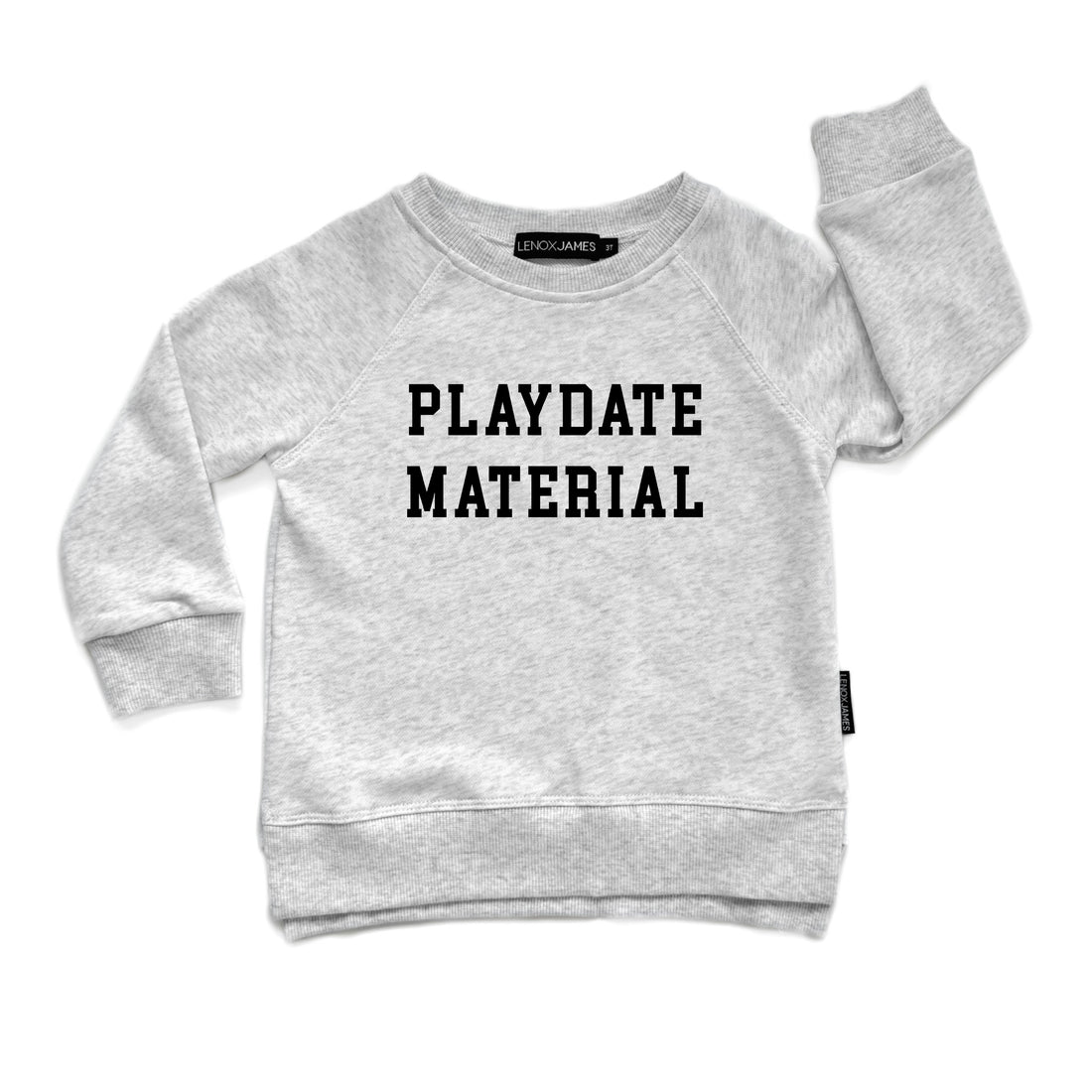 PLAYDATE MATERIAL SWEATSHIRT - SPACE DYE GREY - LENOX JAMES 
