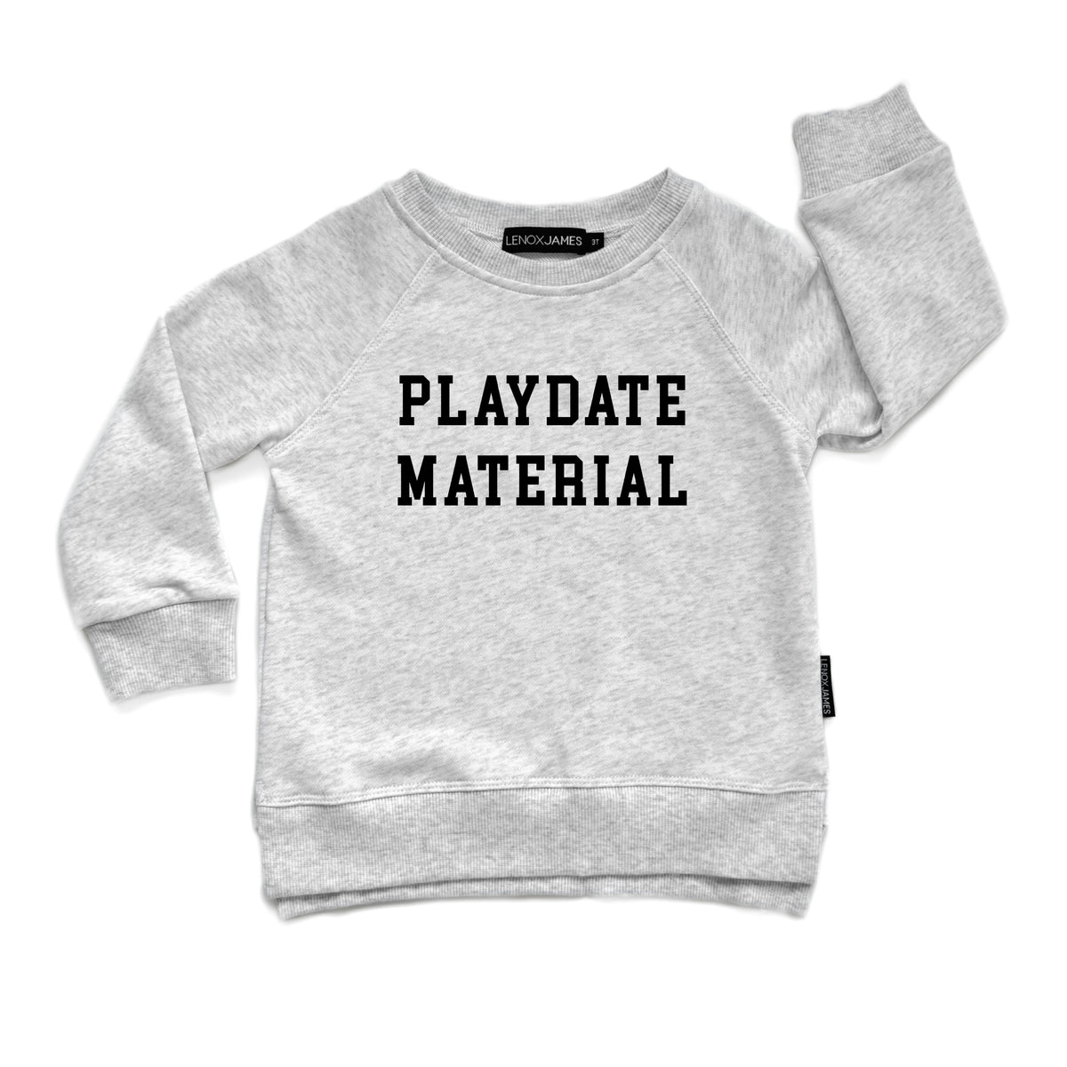 PLAYDATE MATERIAL SWEATSHIRT - SPACE DYE GREY - LENOX JAMES 