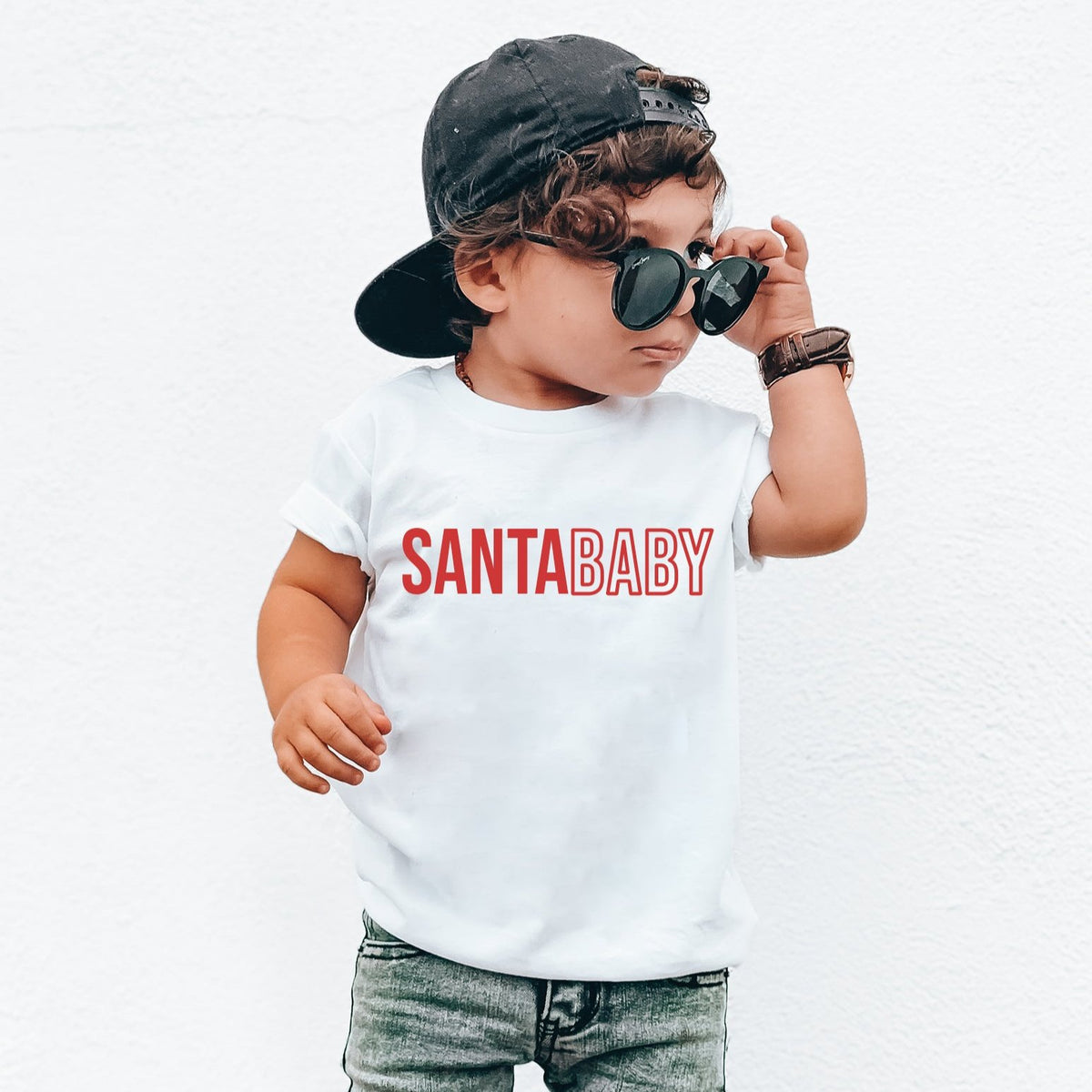 SANTA BABY TEE - WHITE