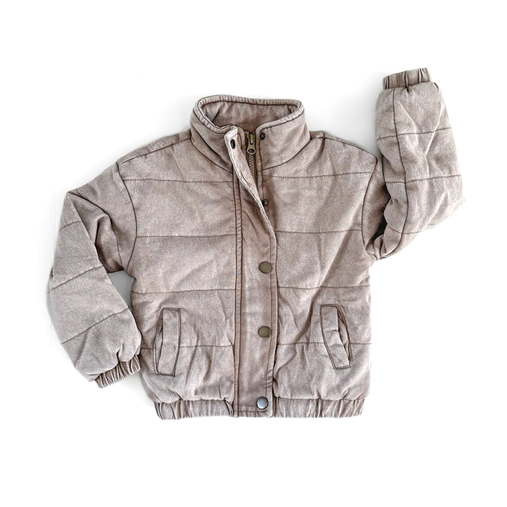 QUILTED BOMBER JACKET - DESERT