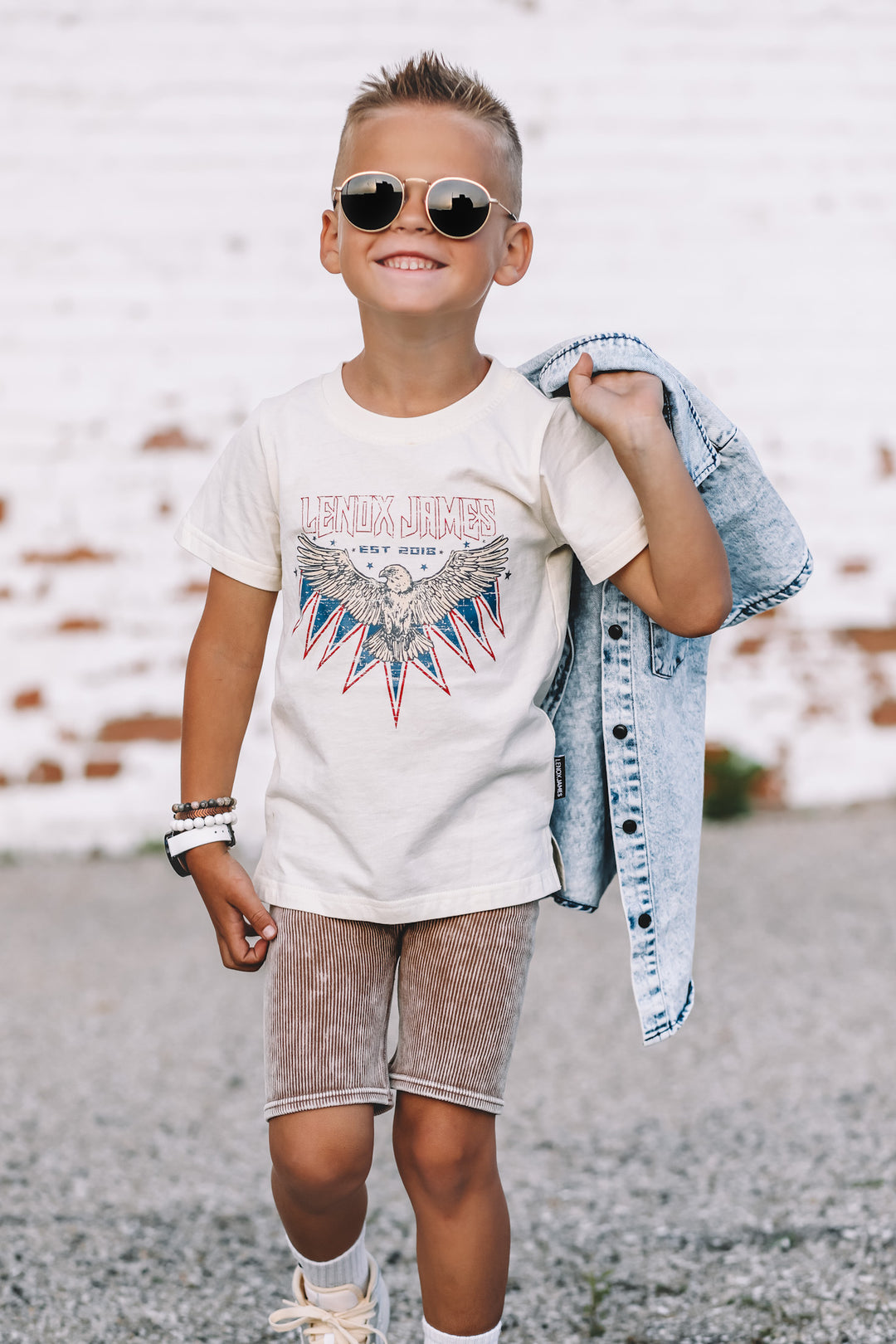 ACID WASH BIKER SHORTS - COCONUT