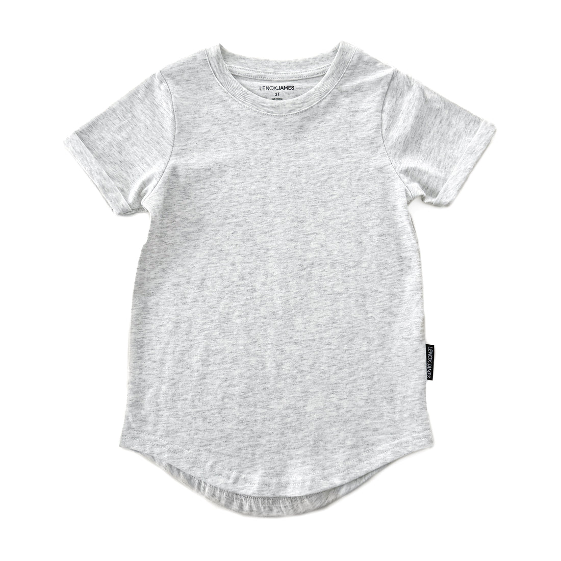 LENOX JAMES ash gray cotton crewneck basic tee for babies, toddlers and kids