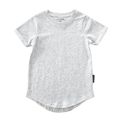 LENOX JAMES ash gray cotton crewneck basic tee for babies, toddlers and kids