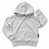 Front flat lay of LENOX JAMES kids hoodie in light heather gray, featuring a kangaroo pocket, ribbed cuffs and hem.