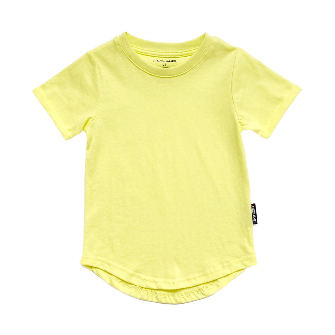 LENOX JAMES citrus yellow cotton crewneck basic tee for babies, toddlers and kids