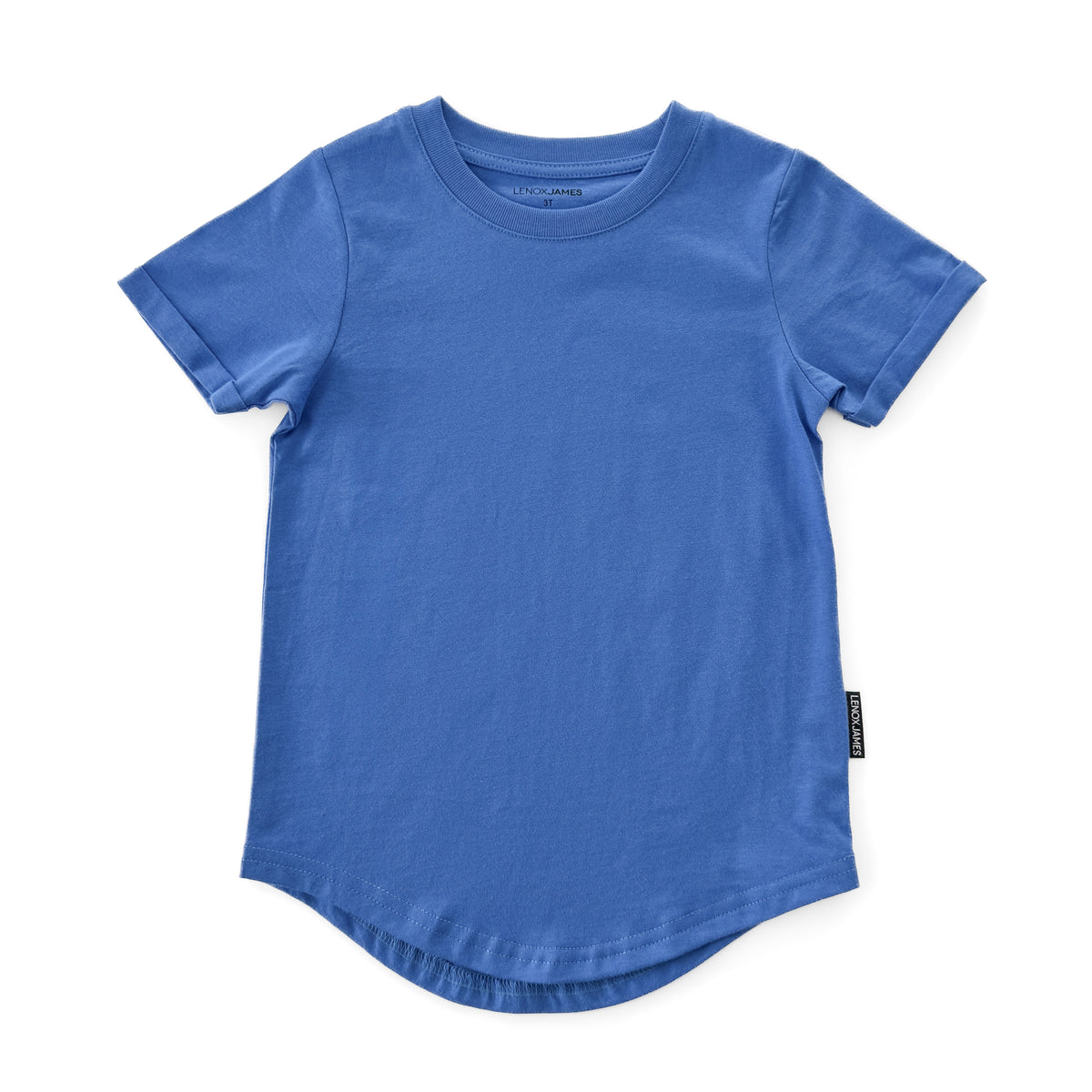 LENOX JAMES cobalt blue cotton crewneck basic tee for babies, toddlers and kids