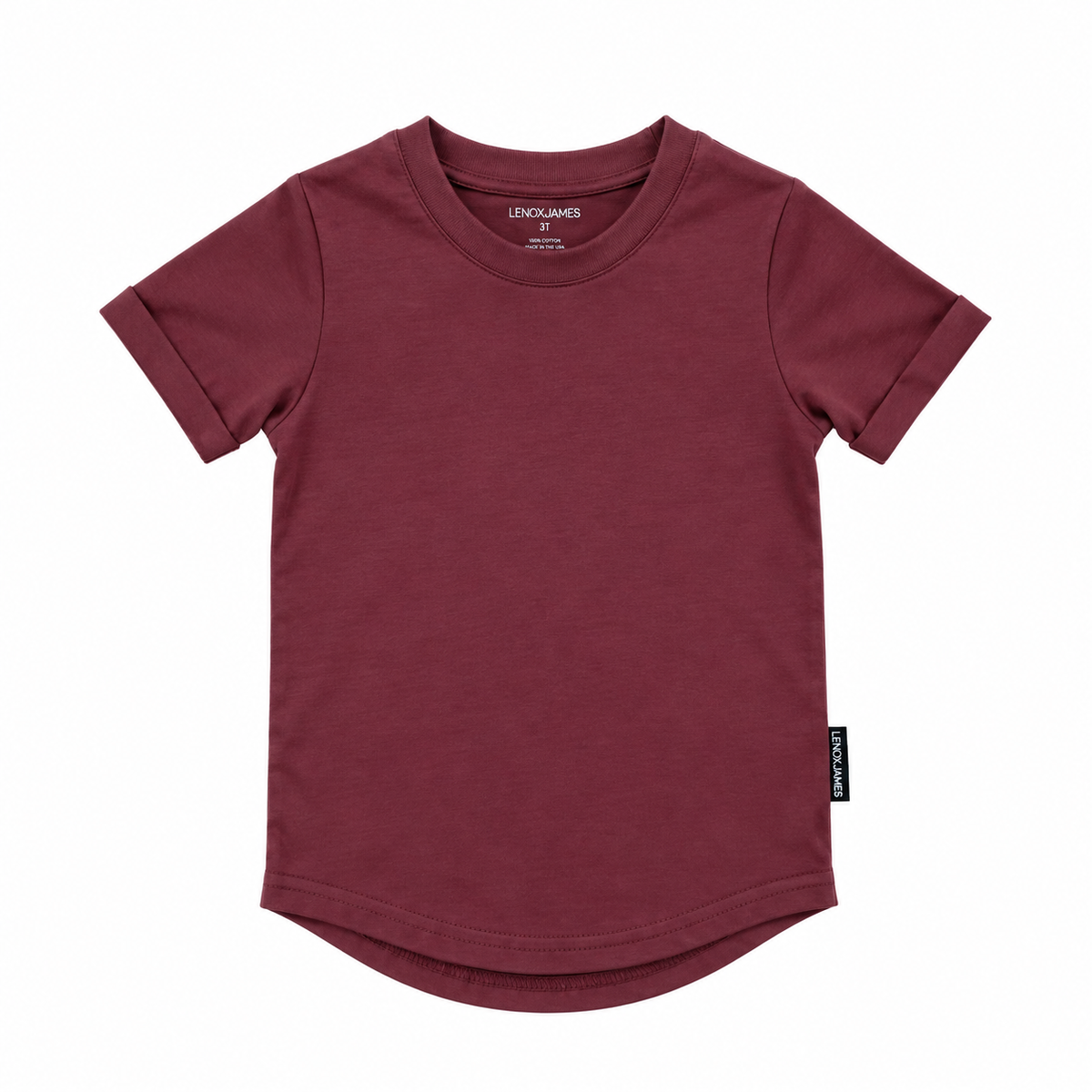 LENOX JAMES crimson cotton basic tee for babies toddlers and kids