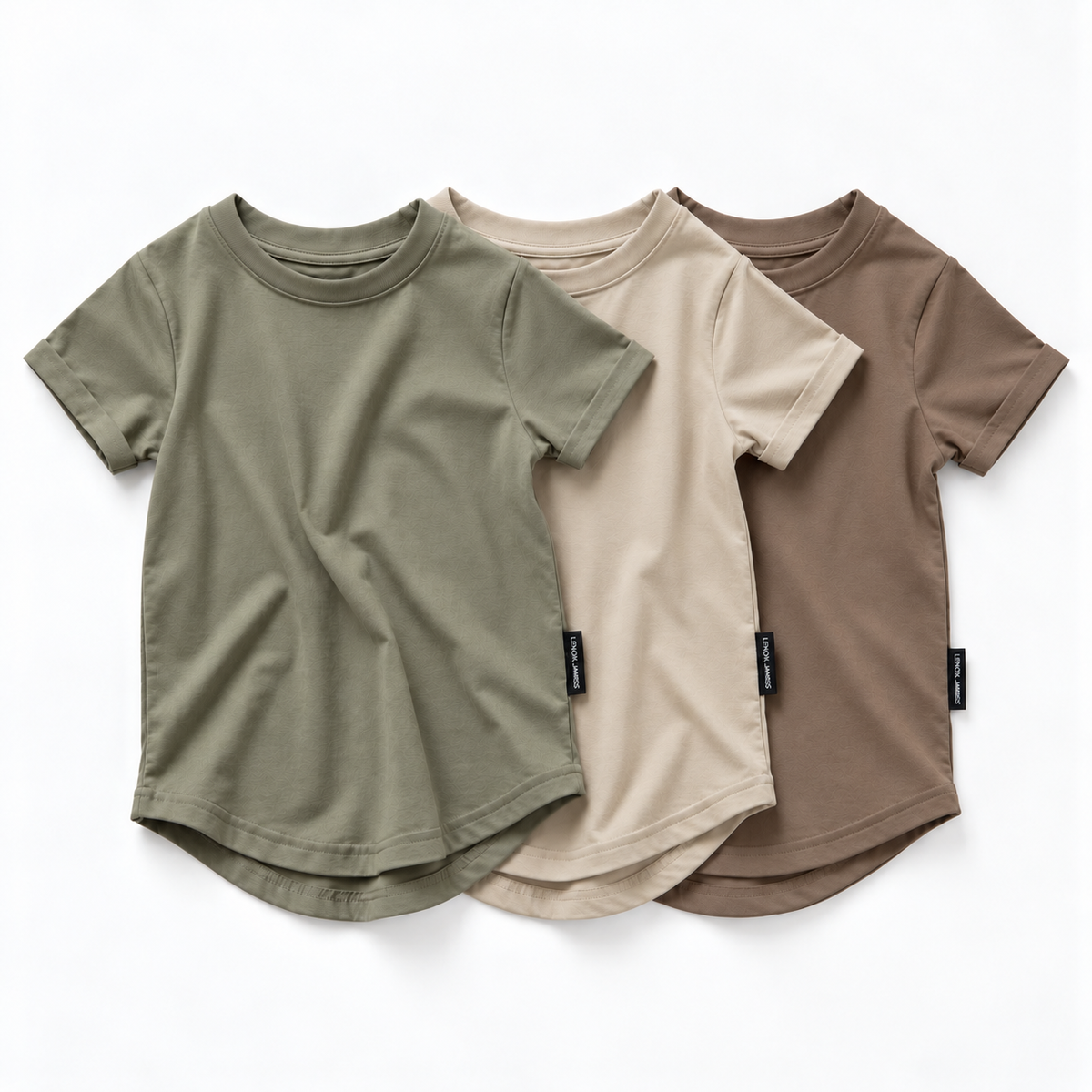 LENOX JAMES earth tones cotton crewneck basic tee for babies, toddlers and kids
