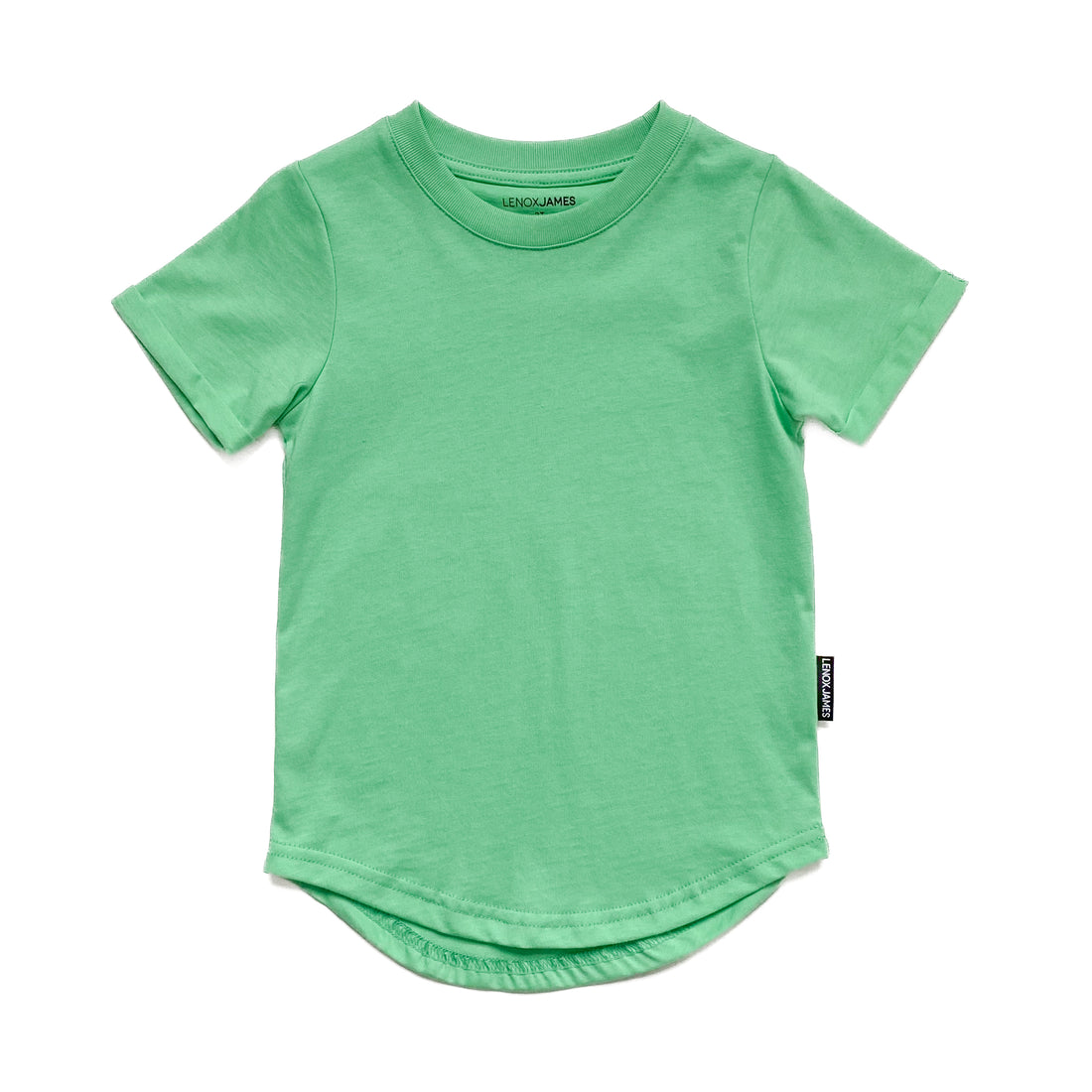 LENOX JAMES lime green cotton crewneck basic tee for babies, toddlers and kids