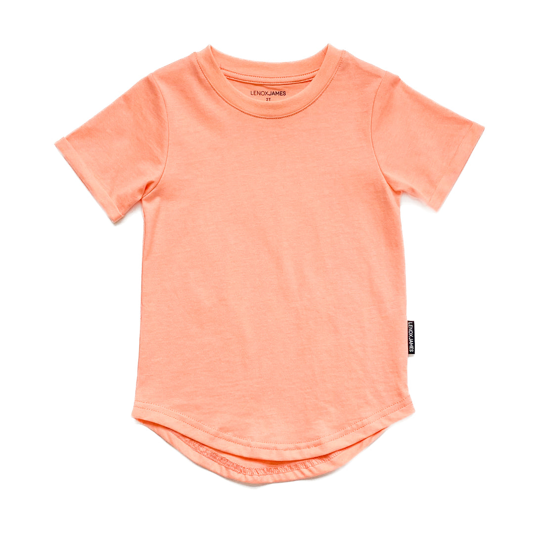LENOX JAMES melon cotton crewneck basic tee for babies, toddlers and kids