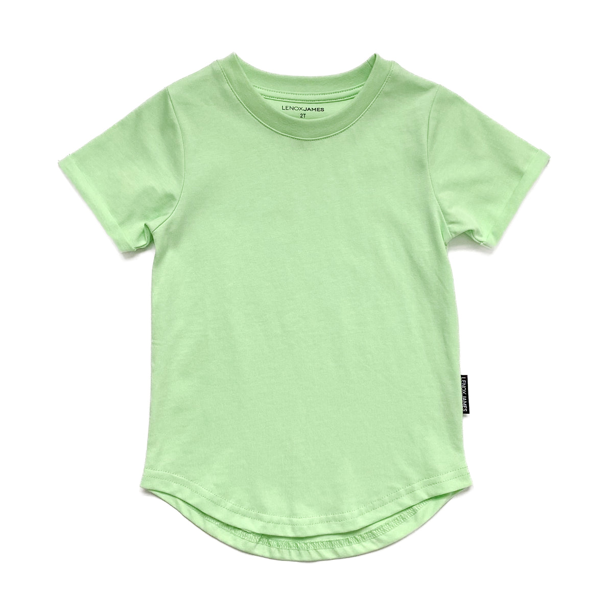 tee.jpg	LENOX JAMES light green cotton crewneck basic tee for babies, toddlers and kids