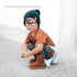Toddler wearing LENOX JAMES rust cotton crewneck basic tee