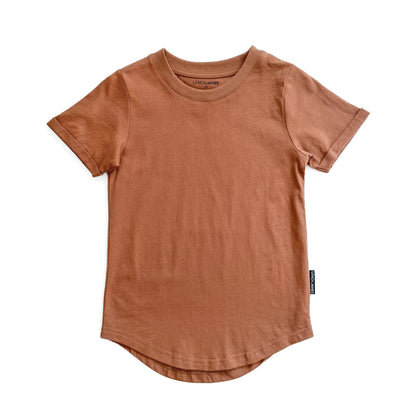 LENOX JAMES rust cotton crewneck basic tee for babies, toddlers and kids
