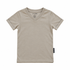 LENOX JAMES sand neutral cotton V-neck tee with split hem