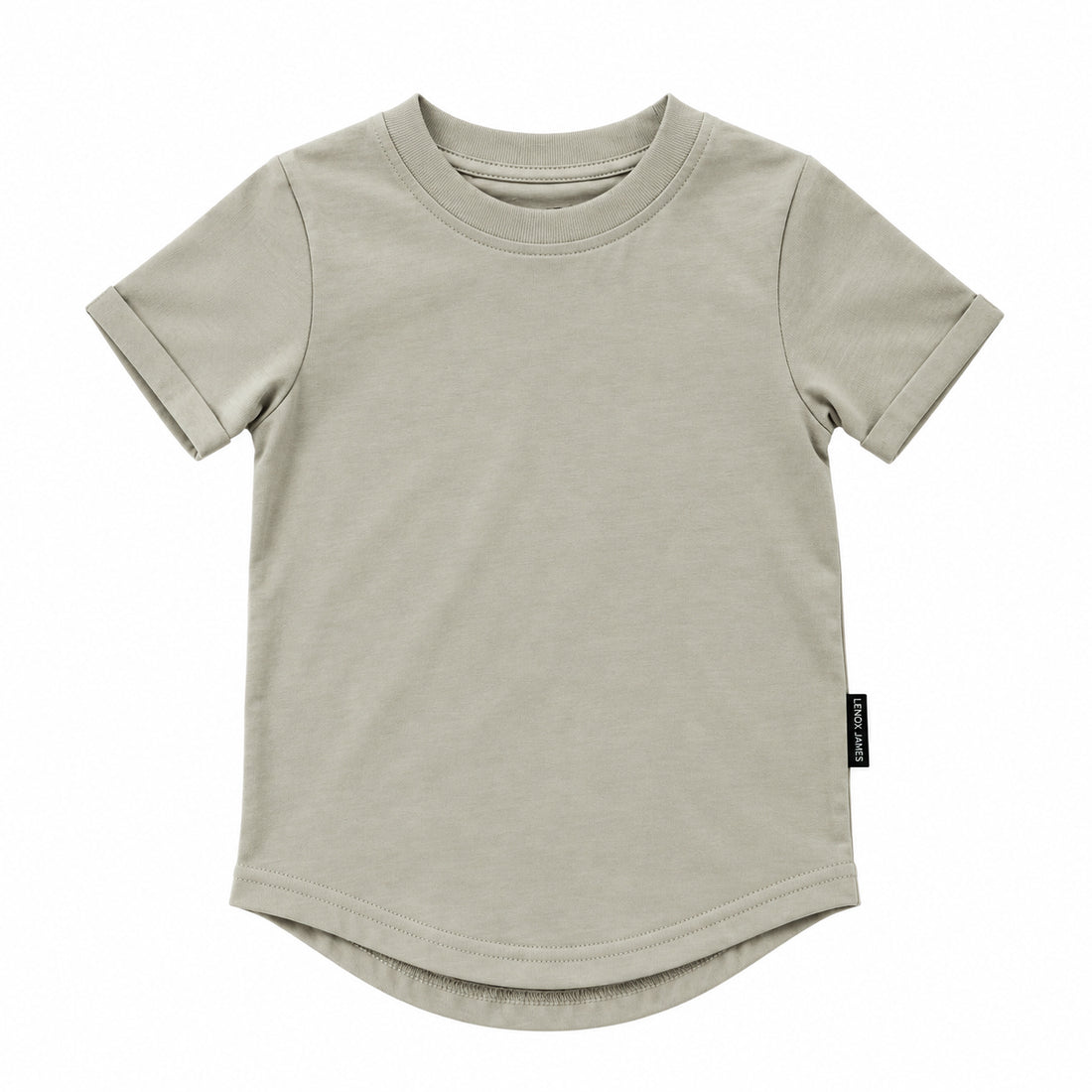 LENOX JAMES neutral beige cotton crewneck basic tee for babies, toddlers and kids