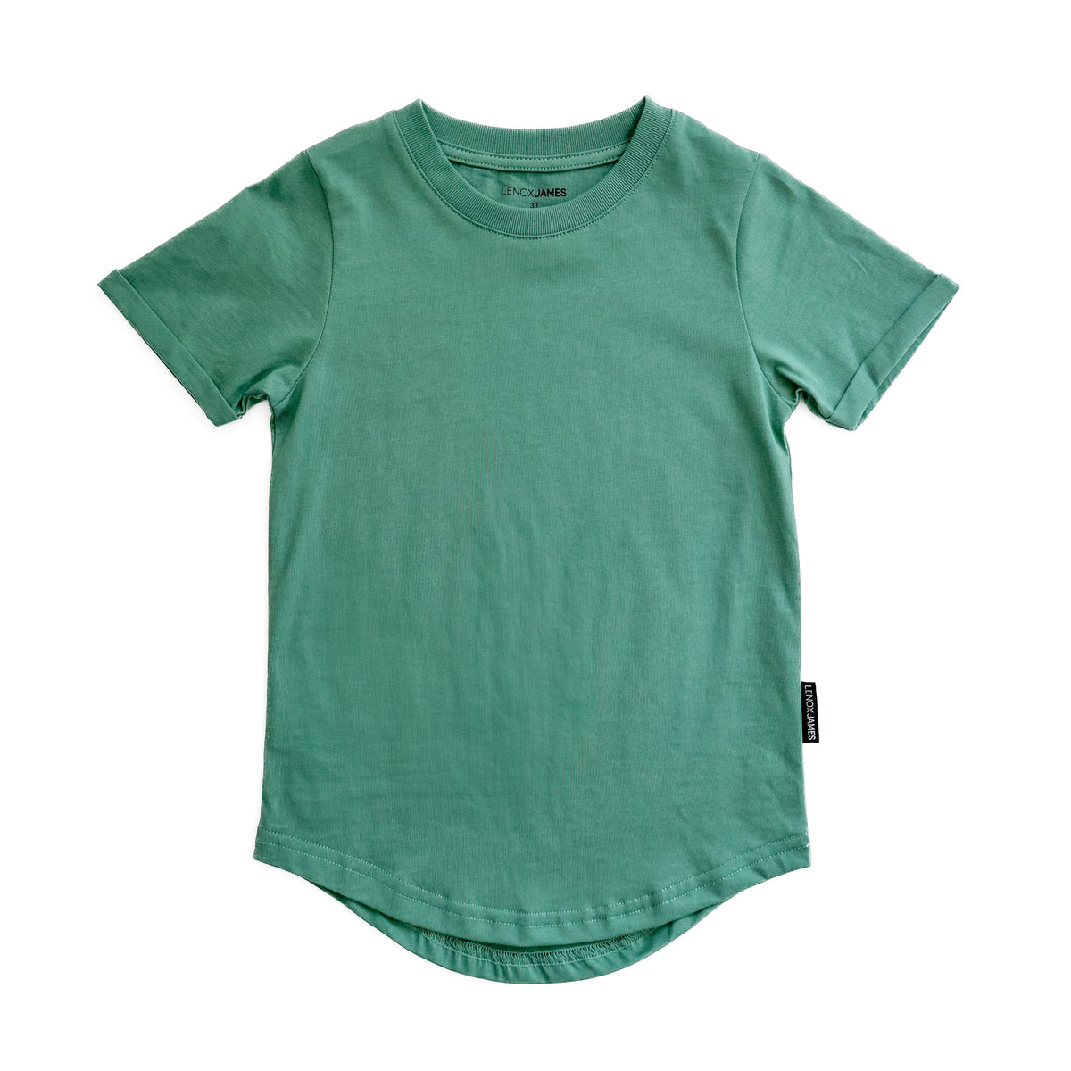 LENOX JAMES black cotton crewneck basic tee for babies, toddlers and kids