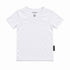 LENOX JAMES white cotton V-neck tee with rolled sleeves and split hem