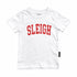 LENOX JAMES white Sleigh graphic short sleeve T-shirt for baby, toddler, and kids, featuring a holiday-inspired design and comfortable everyday style.