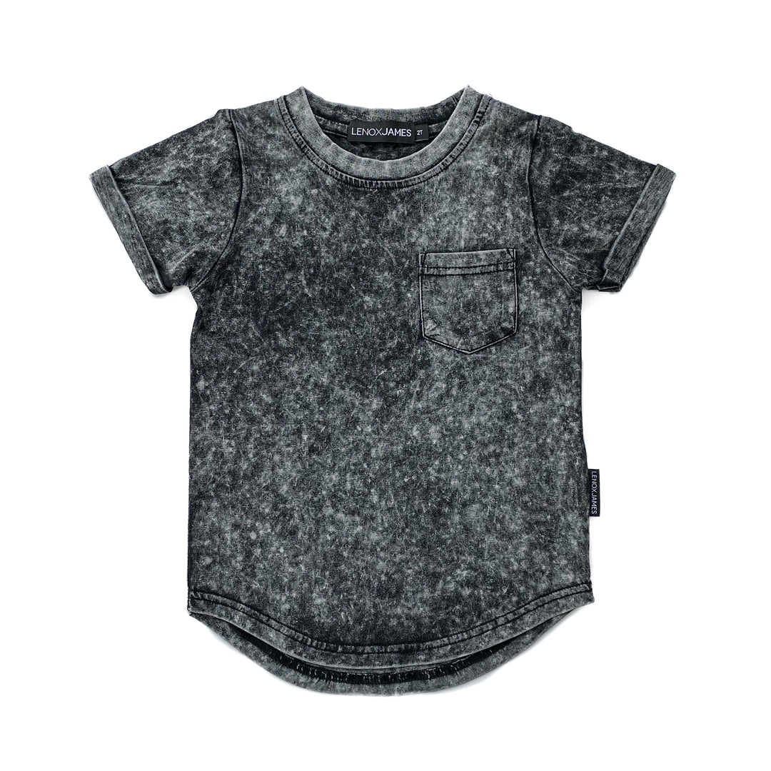 STONEWASH POCKET TEE - CHARCOAL