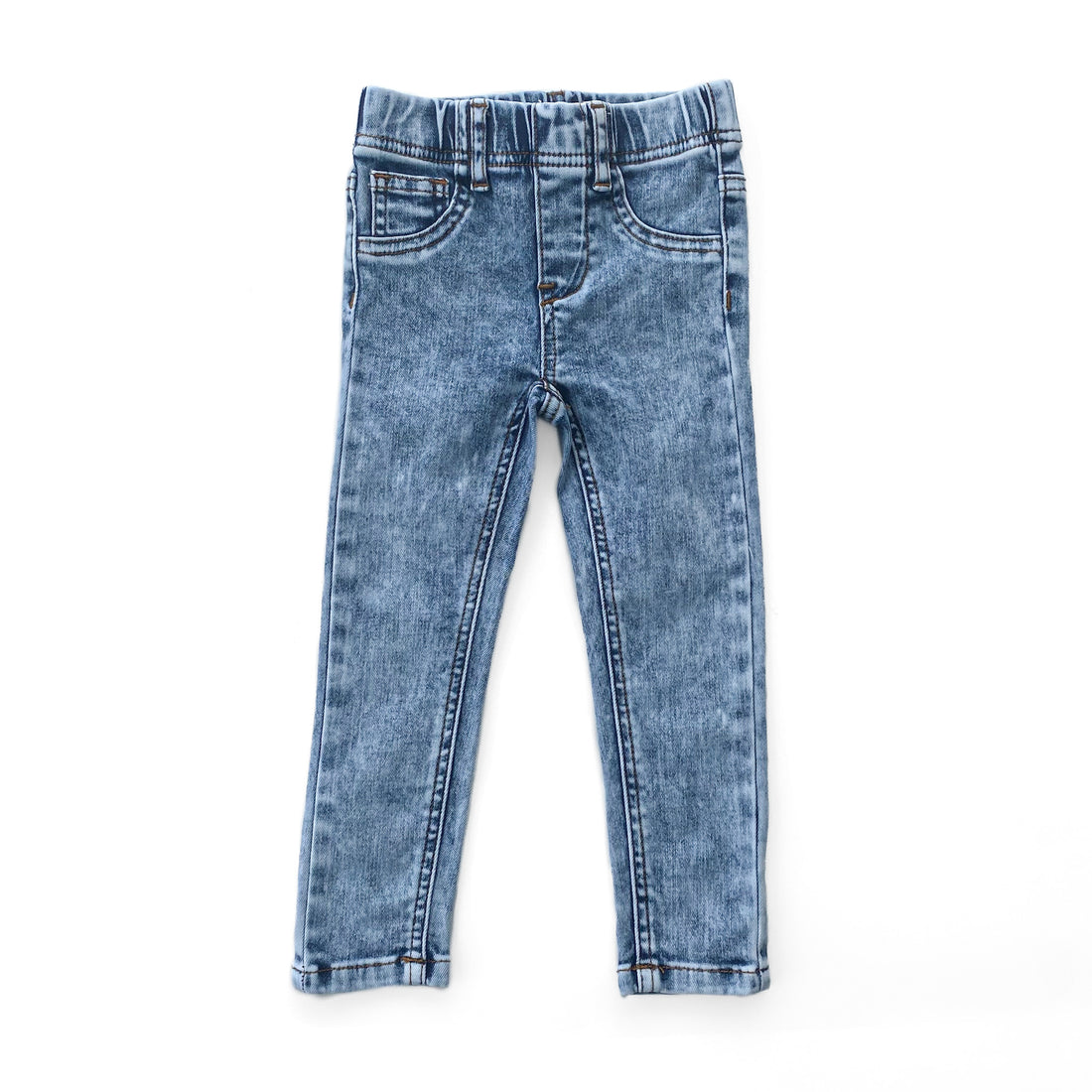 LENOX JAMES midwash blue kids skinny jeans with pull-on waistband