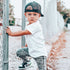 Child wearing a LENOX JAMES white cotton basic tee styled for everyday wear